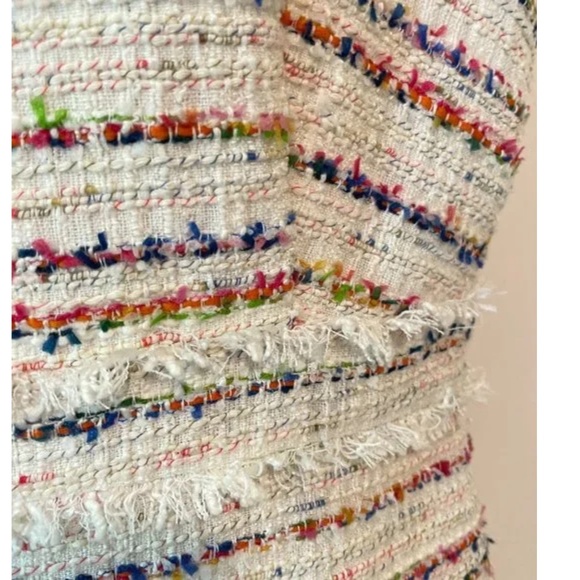 J Crew White Tweed Dress Sleeveless Sheath Size 8 - Picture 3 of 8